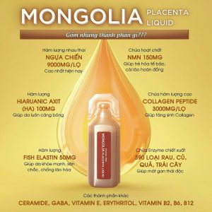 Nước uống nhau thai ngựa Mongolia Placenta Liquid trắng da 3
