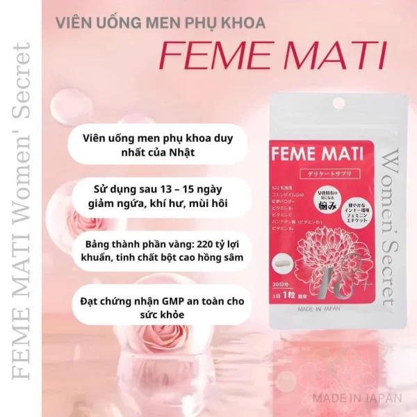 Viên uống phụ khoa FEME MATI của Nhật Bản (30 Viên ) 2